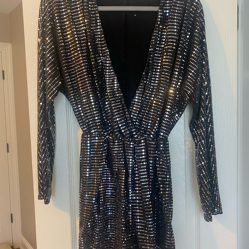 Sparkly long sleeve romper